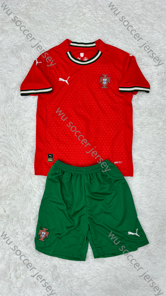 1:1 replica of top quality 2025/2026 Portugal Home Kids National Team Football Jersey