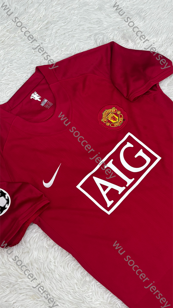 1:1 copy top quality 2007/2008 Manchester United Retro Home Soccer Jersey
