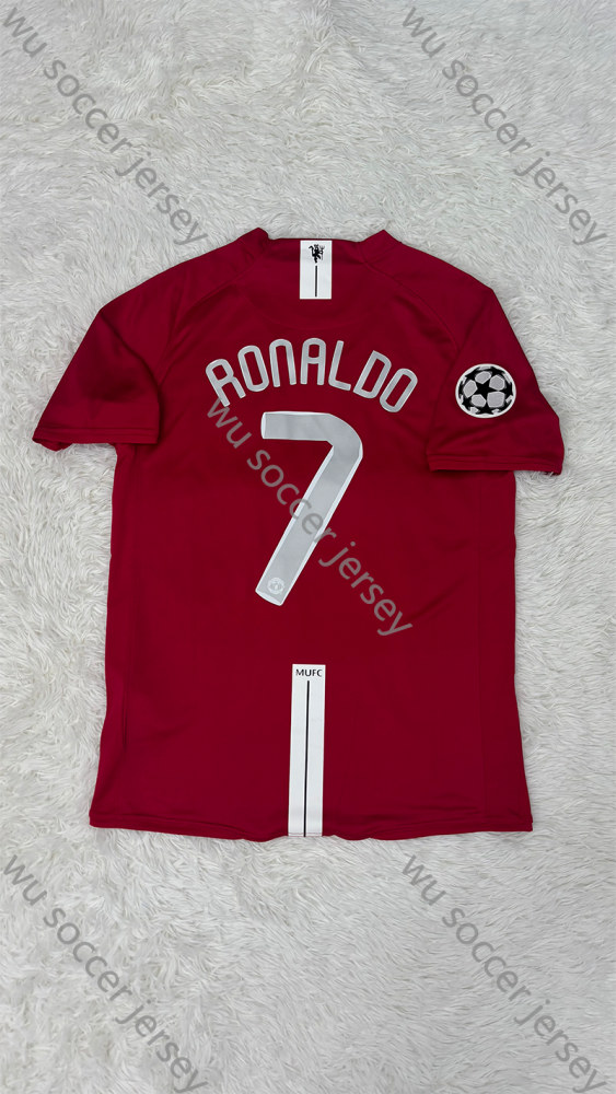 1:1 copy top quality 2007/2008 Manchester United Retro Home Soccer Jersey