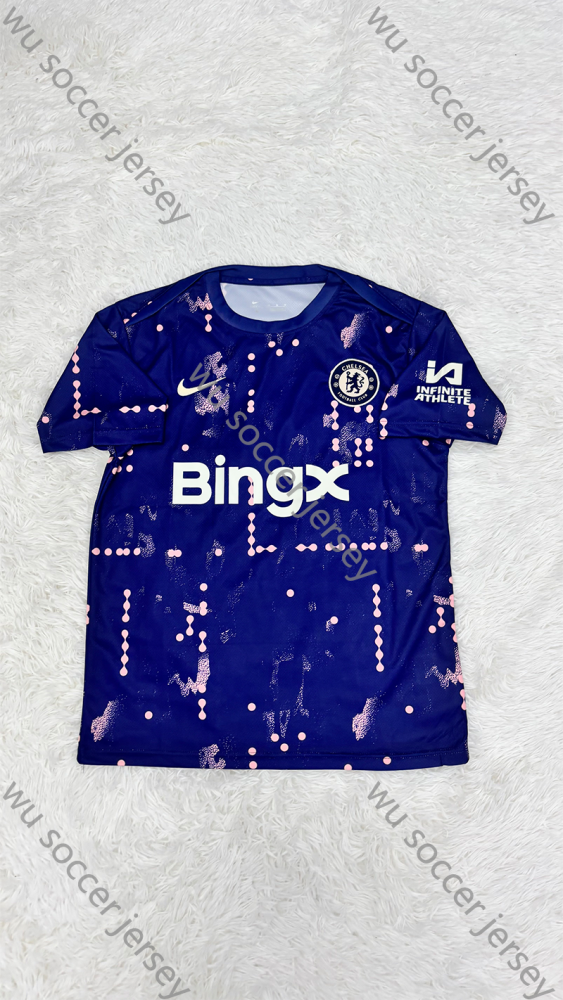 1:1 copy top quality（S-XXL）2025/2026 Chelsea Pre-match training jersey fan version football jersey