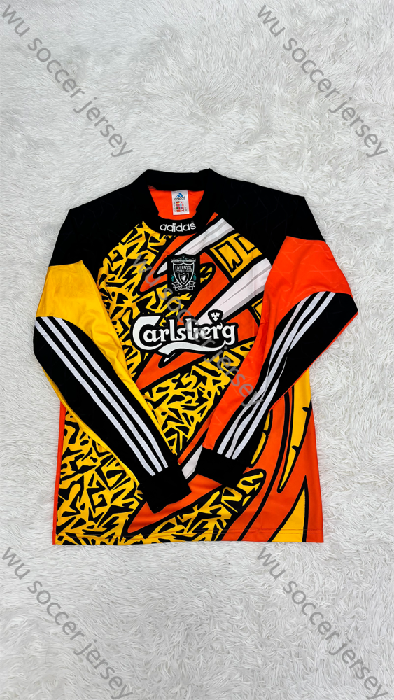 1:1 top quality 1993/1995 Liverpool Retro goalkeeper Long Sleeved  Soccer Jersey