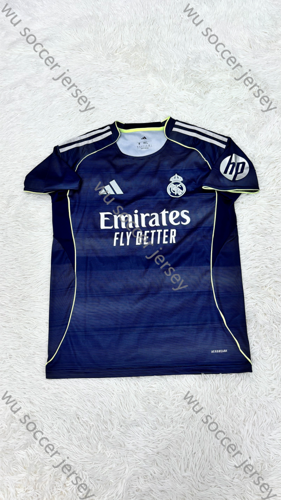 1:1 copy top quality 2025/2026 Real Madrid Away  Fan Edition Football Jersey