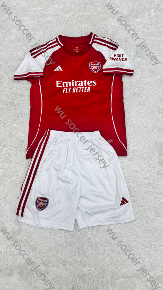 1:1 copy top quality 2025/2026 Arsenal Kids Home Soccer Jersey