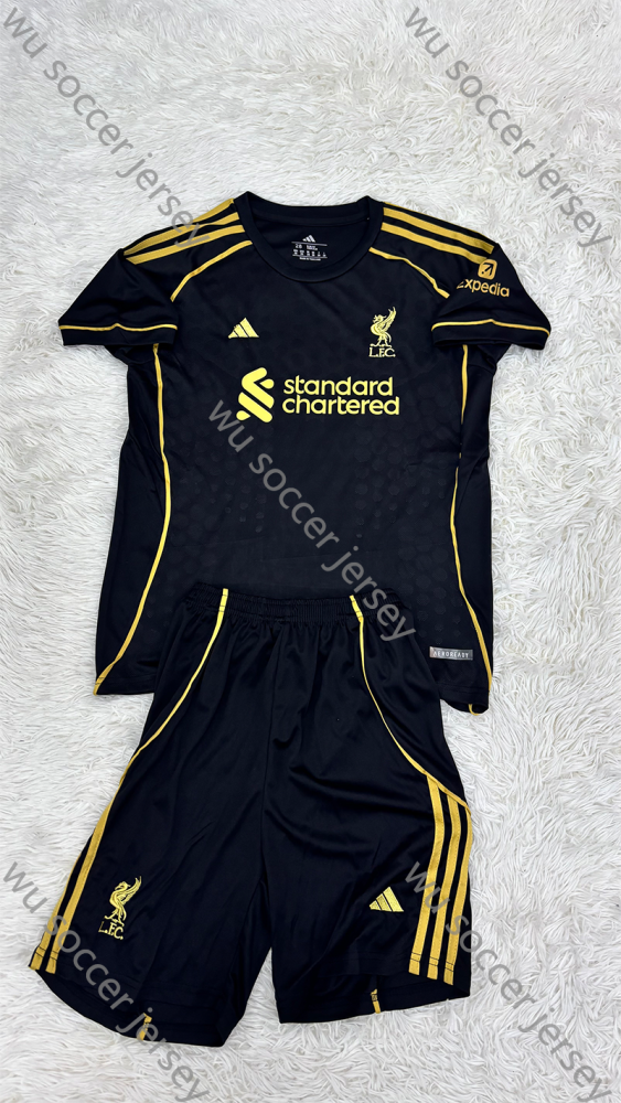 （16-28）1:1 Copy Top Quality 2025/2026 Liverpool Away Football Jersey (Kids)
