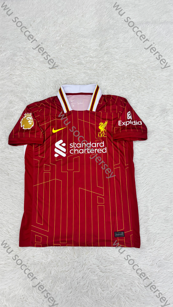 （S-4XL）1:1 Copy Top Quality 2024/2025 Liverpool Home EPL league Champions Football Jersey （Fan Edition）