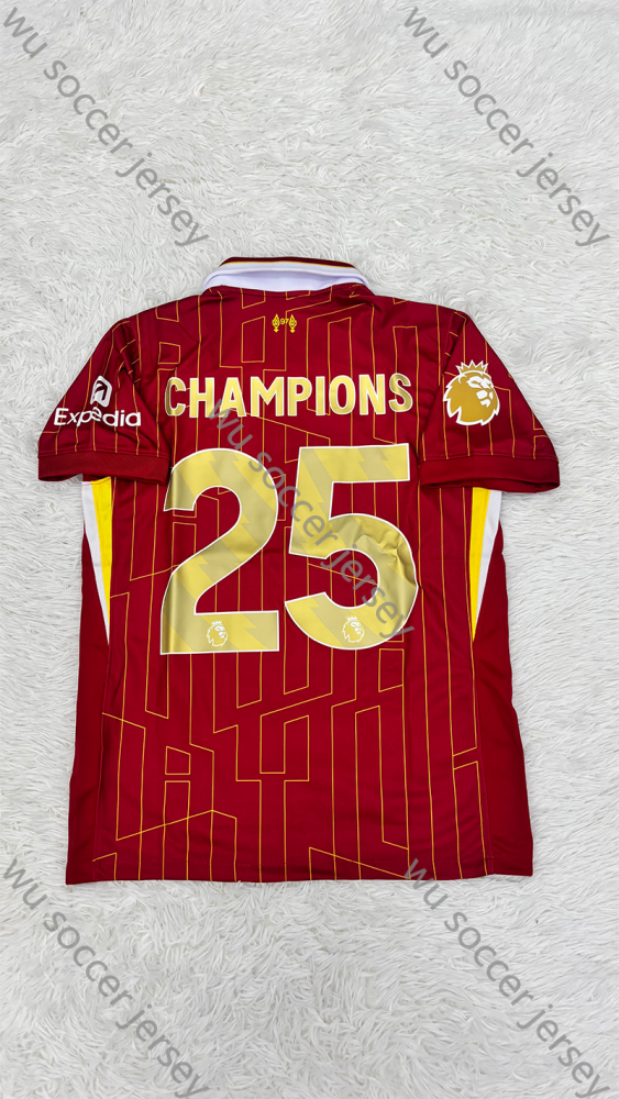 （S-4XL）1:1 Copy Top Quality 2024/2025 Liverpool Home EPL league Champions Football Jersey （Fan Edition）
