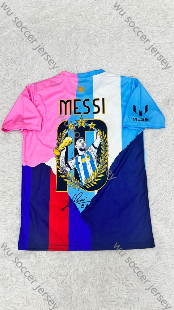 （S-XXL）1:1 Copy Top Quality 2025/2026  Messi 10 Barcelona Argentina Football Jersey （Fan Edition）