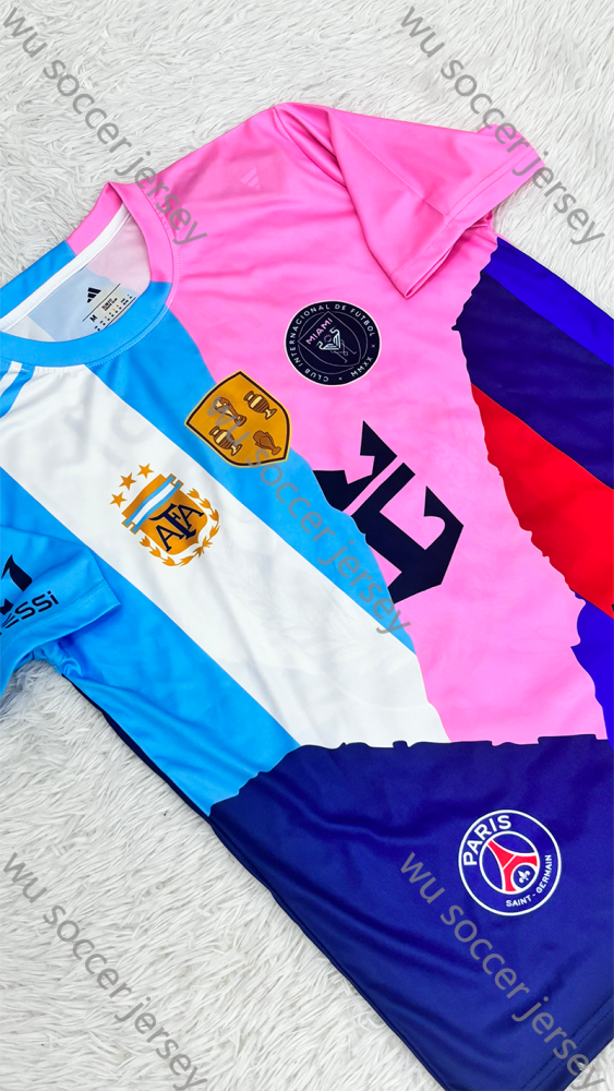 （S-XXL）1:1 Copy Top Quality 2025/2026  Messi 10 Barcelona Argentina Football Jersey （Fan Edition）