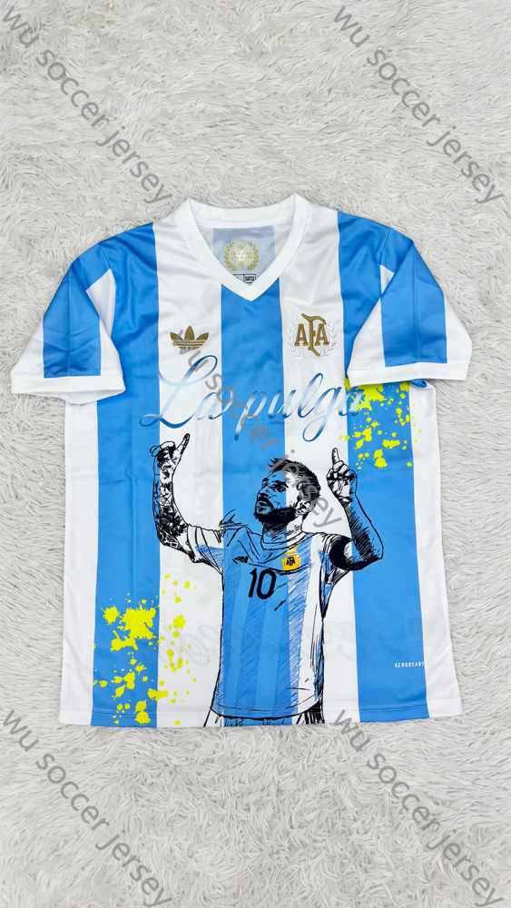 （S-XXL）1:1 Copy Top Quality 2025/2026  Messi  Argentina Football Jersey （Fan Edition）