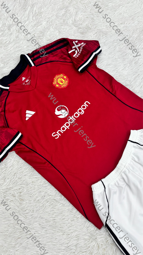 （16-28）1:1 Copy Top Quality 2025/2026 Manchester United Home Football Jersey (Kids)