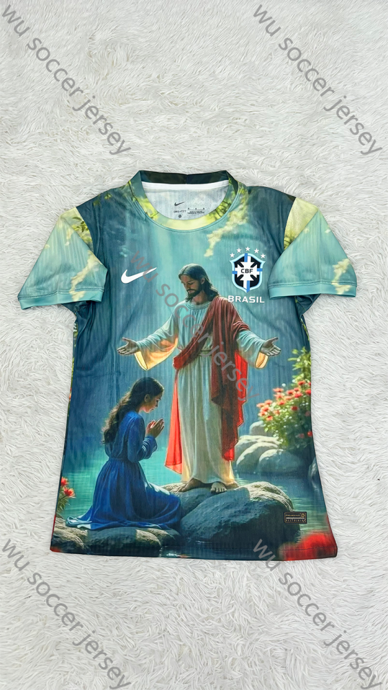（S-3XL）1:1 Copy Top Quality 2025/2026 Brazil Jesus Football Jersey （ Player Edition）