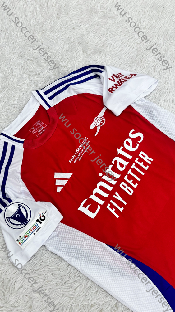 （S-4XL）1:1 Copy Top Quality 2024/2025 Women's Arsenal  Home UCL Champions 25 Football Jersey （ Fan Edition）