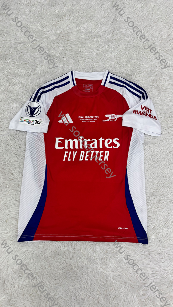 （S-4XL）1:1 Copy Top Quality 2024/2025 Women's Arsenal  Home UCL Champions 25 Football Jersey （ Fan Edition）