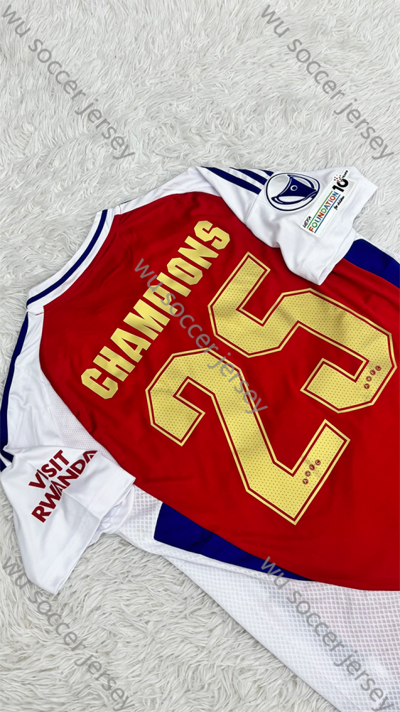 （S-4XL）1:1 Copy Top Quality 2024/2025 Women's Arsenal  Home UCL Champions 25 Football Jersey （ Fan Edition）