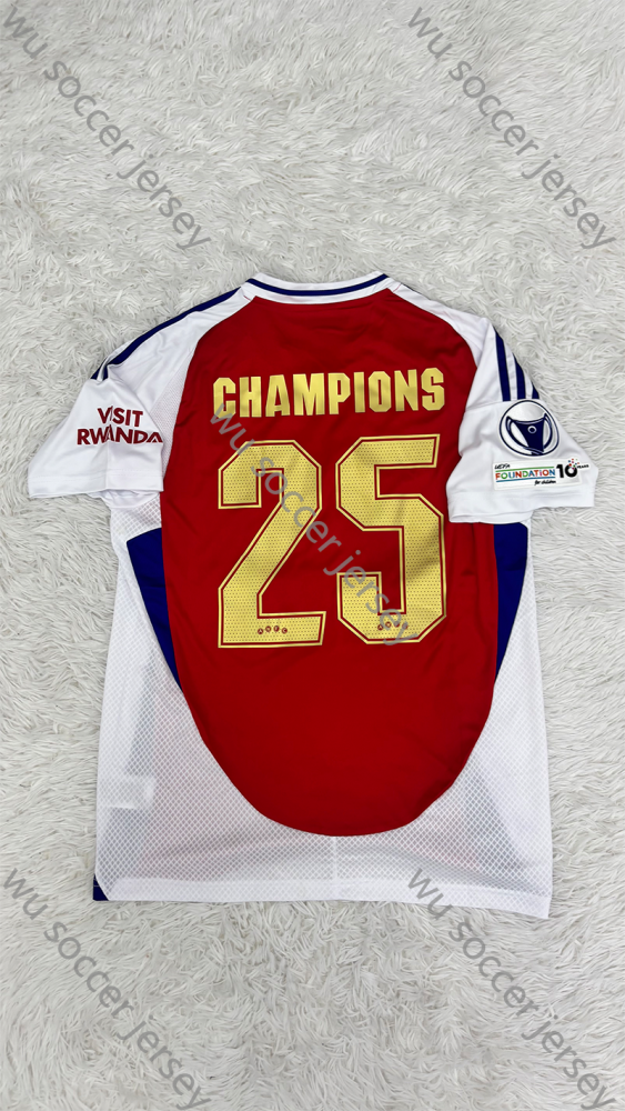 （S-4XL）1:1 Copy Top Quality 2024/2025 Women's Arsenal  Home UCL Champions 25 Football Jersey （ Fan Edition）