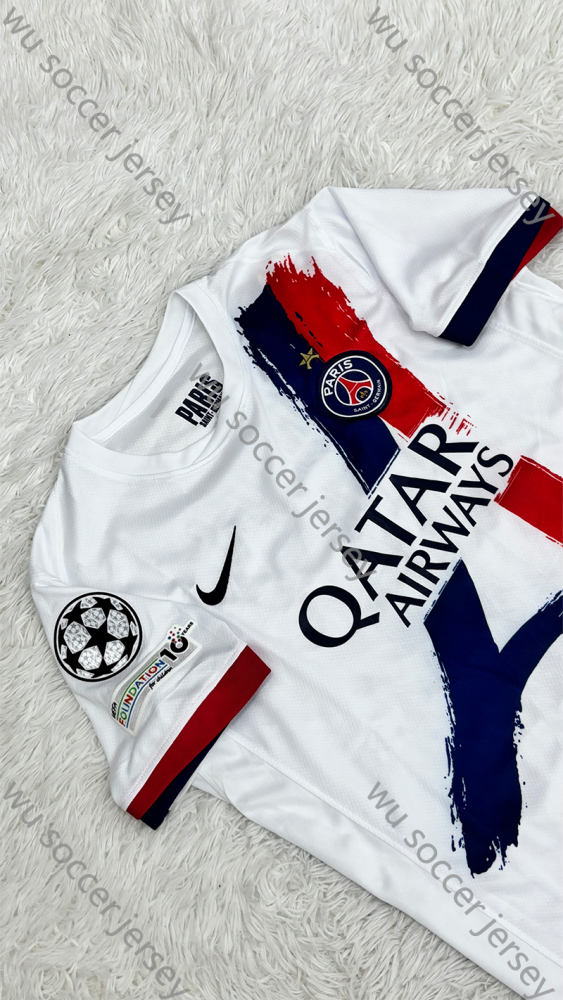 （S-4XL）1:1 Copy Top Quality 2024/2025 PSG Away UCL League Champions 25 Football Jersey （Fan Edition）（Players Edition）