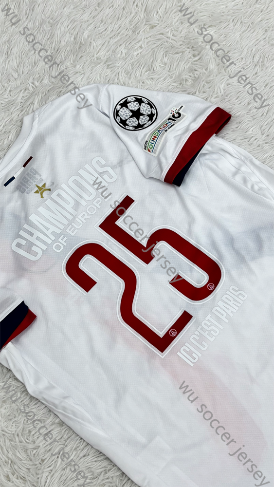 （S-4XL）1:1 Copy Top Quality 2024/2025 PSG Away UCL League Champions 25 Football Jersey （Fan Edition）（Players Edition）