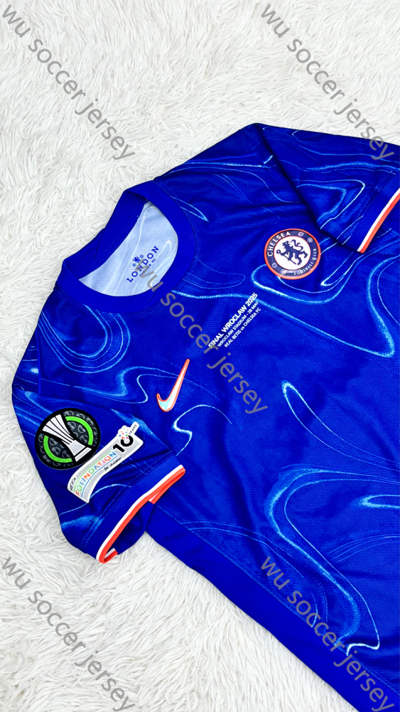 （S-4XL）1:1 Copy Top Quality 2024/2025 Chelsea Home UEFA Winners Football Jersey （ Fan Edition）