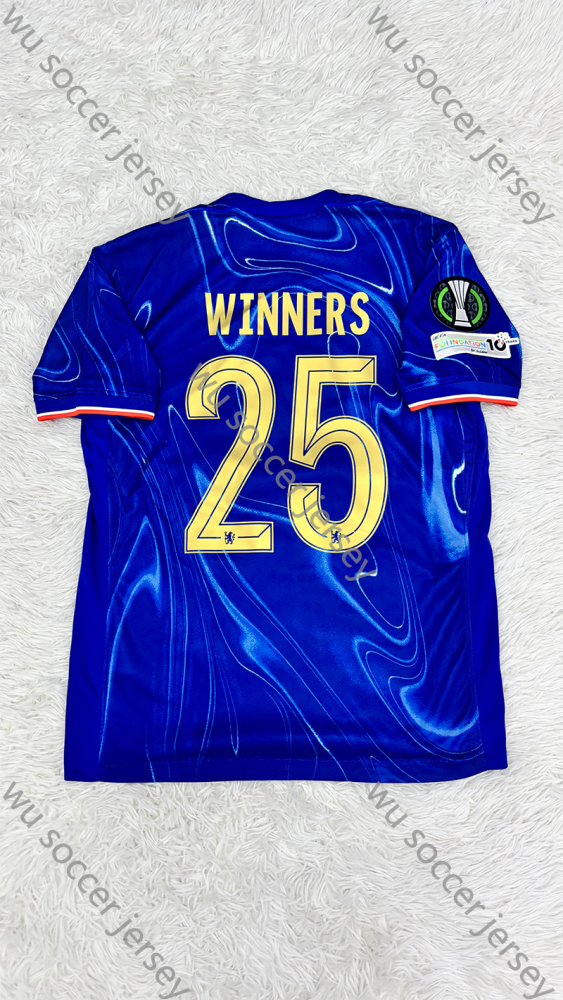 （S-4XL）1:1 Copy Top Quality 2024/2025 Chelsea Home UEFA Winners Football Jersey （ Fan Edition）