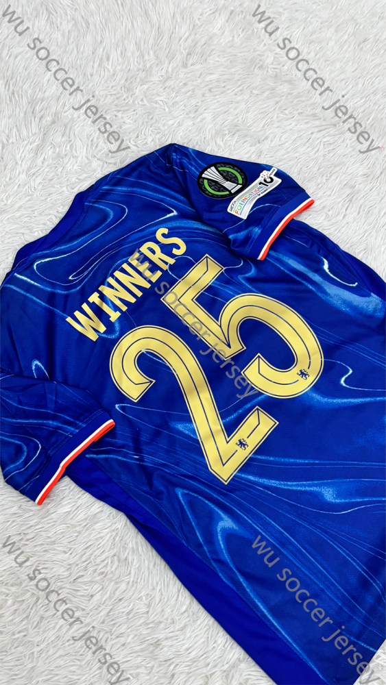 （S-4XL）1:1 Copy Top Quality 2024/2025 Chelsea Home UEFA Winners Football Jersey （ Fan Edition）