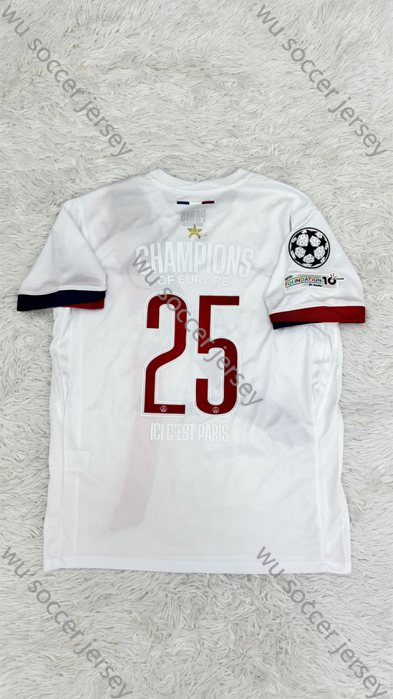 （S-4XL）1:1 Copy Top Quality 2024/2025 PSG Away UCL League Champions 25 Football Jersey （Fan Edition）（Players Edition）