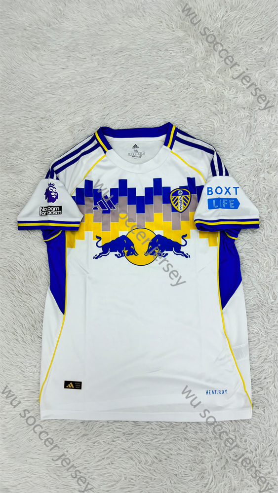 （S-4XL）1:1 Copy Top Quality 2025/2026 Leeds United Home Football Jersey （Fan Edition）