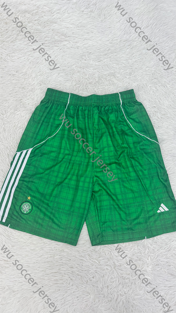 （S-2XL）1:1 Copy Top Quality 2025/2026 Celtic FC Home Shorts Football Jersey（Shorts）