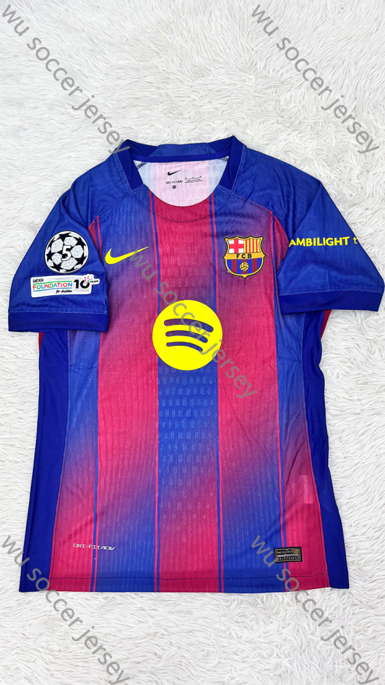 （S-4XL）1:1 Copy Top Quality 2025/2026 Barcelona Home LAMINE YAMAL 10 Football Jersey （Fan Edition）(Player Edition)