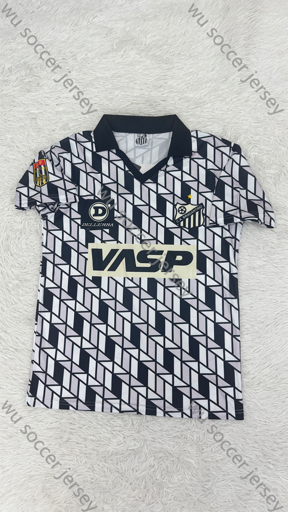 （S-2XL）1:1 Copy Top Quality 1990 Santos Away Football Jersey （Player Edition）