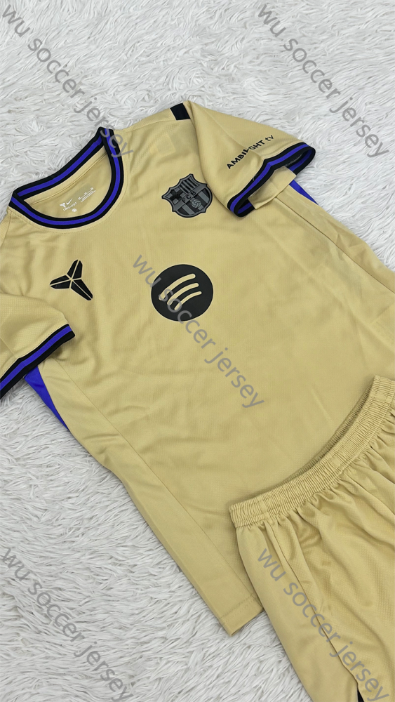 （16-28）1:1 Copy Top Quality 2025/2026 Barcelona Away Football Jersey (Kids)