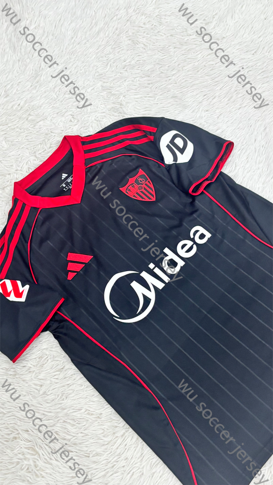 （S-3XL）1:1 Copy Top Quality 2025/2026 Sevilla 2nd Away Football Jersey （ Fan Edition）