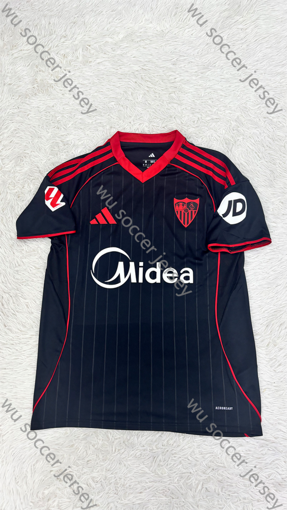 （S-3XL）1:1 Copy Top Quality 2025/2026 Sevilla 2nd Away Football Jersey （ Fan Edition）