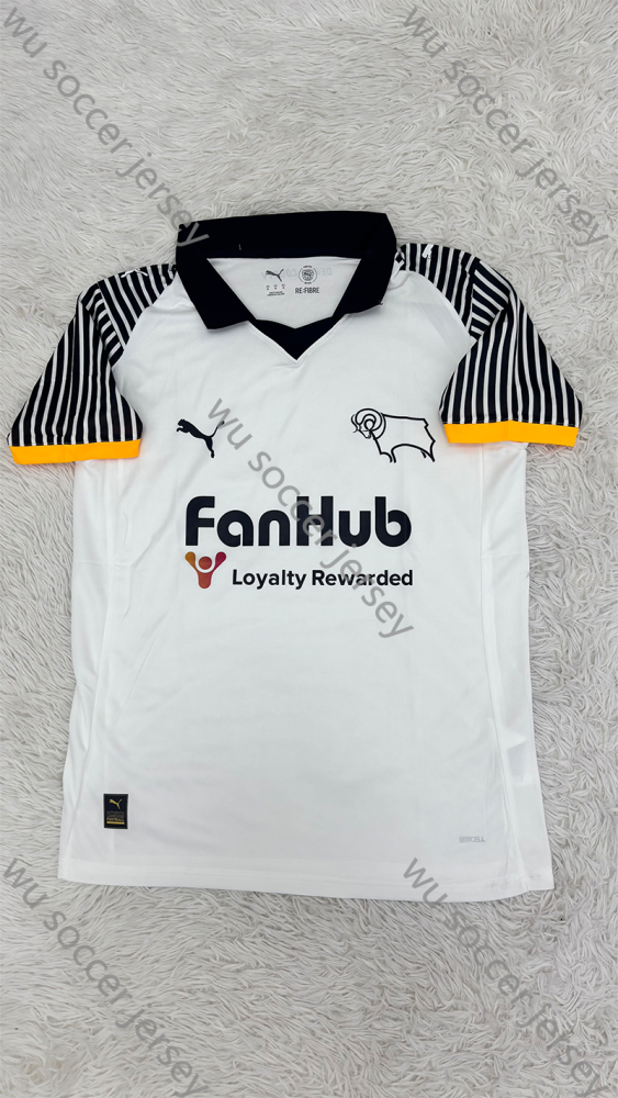 （S-2XL）1:1 Copy Top Quality 2025/2026 Derby County Home Football Jersey （ Fan Edition）