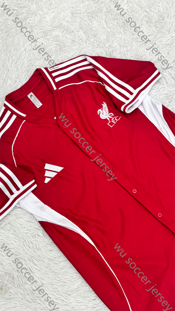 （S-4XL）1:1 Copy Top Quality 2025/2026 Liverpool Red Baseball uniform Football Jersey （ Baseball uniform）