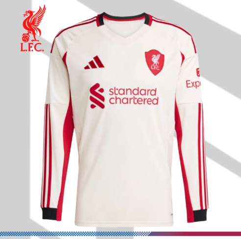 （S-4XL）1:1 Copy Top Quality 2025/2026 Liverpool Away Football Jersey （long sleeves）