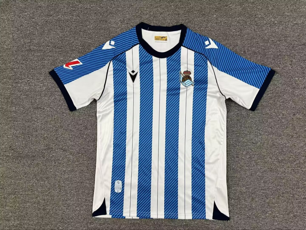 （S-4XL）1:1 Copy Top Quality 2025/2026 Real Sociedad Home Football Jersey （Fan Edition）