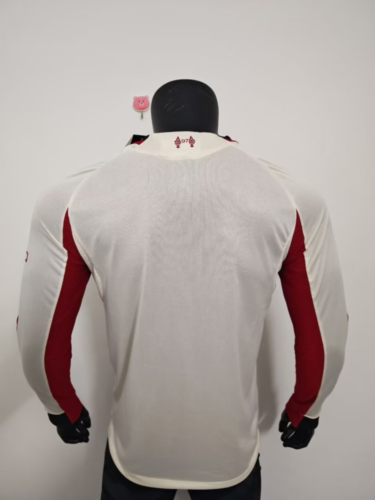（S-4XL）1:1 Copy Top Quality 2025/2026 Liverpool Away long sleeves Football Jersey （Player Edition）