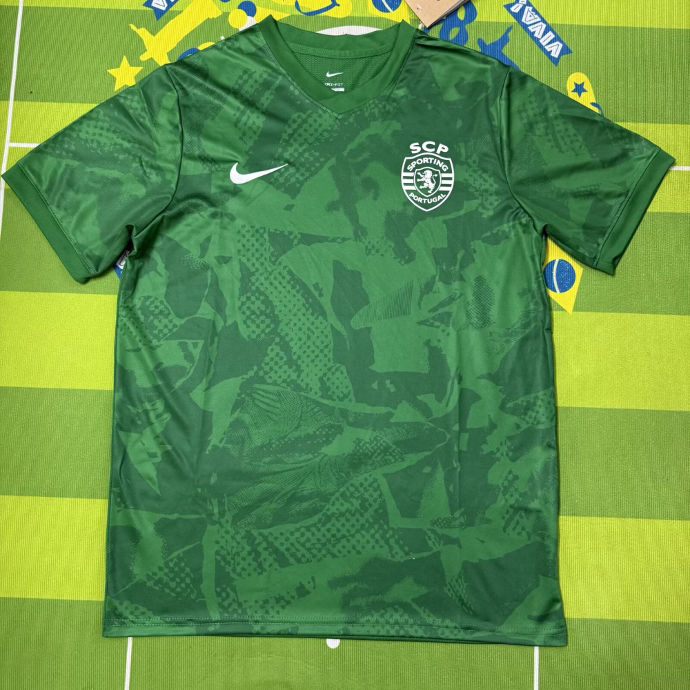 （S-4XL）1:1 Copy Top Quality 2025/2026 Sporting Lisbon Pre-match training suit Football Jersey （Fan Edition）