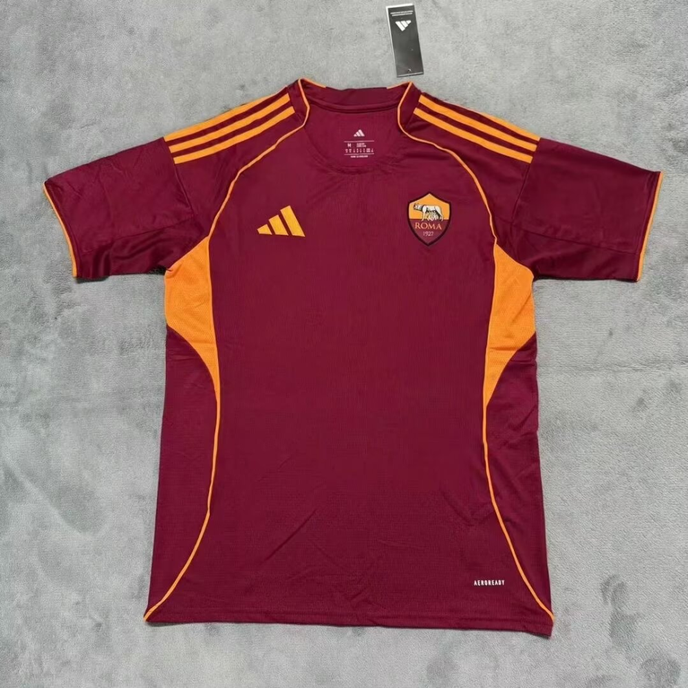 （S-4XL）1:1 Copy Top Quality 2025/2026 AS Roma Home Football Jersey （ Fan Edition）