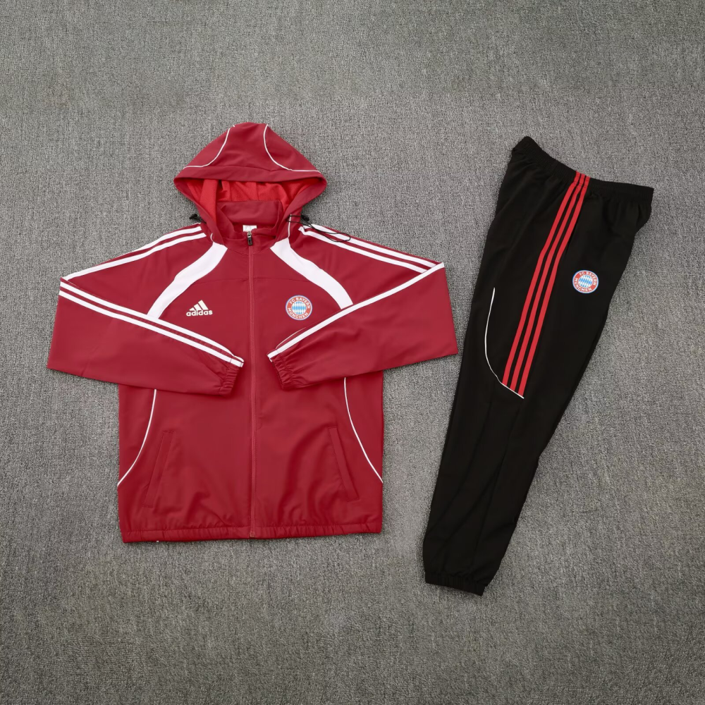 2025/2026 Bayern Munich Red Hat Long Sleeve Jacket Kit