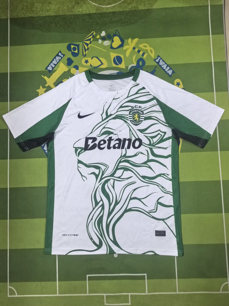 （S-4XL）1:1 Copy Top Quality 2025/2026 Sporting Lisbon Pre-match training suit Football Jersey （Fan Edition）