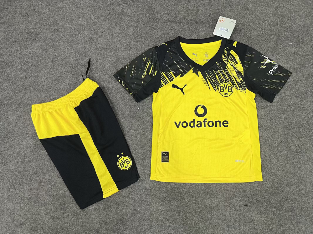 （16-28）1:1 Copy Top Quality 2025/2026 Borussia Dortmund Home  Football Jersey (Kids)