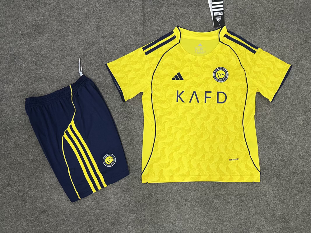 （16-28）1:1 Copy Top Quality 2025/2026 Al Nassr FC Home Football Jersey (Kids)
