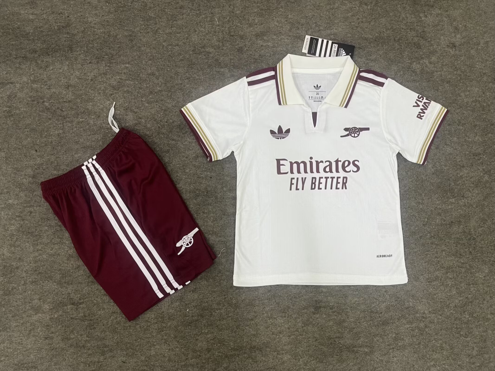 （16-28）1:1 Copy Top Quality 2025/2026 Arsenal 2nd Away Football Jersey (Kids)