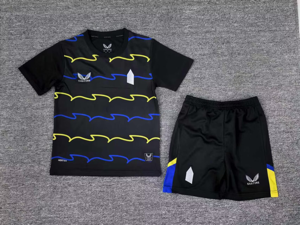 （16-28）1:1 Copy Top Quality 2025/2026 Everton 2nd Away Football Jersey (Kids)
