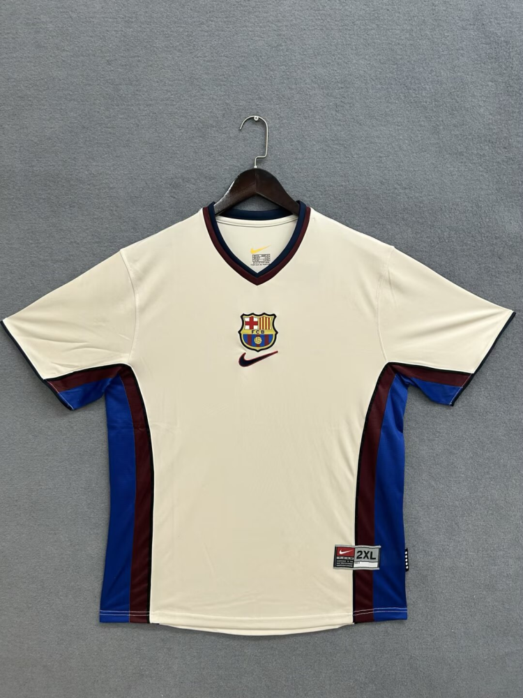 （S-2XL）1:1 Copy Top Quality 1998/1999 Barcelona Away Retro Football Jersey （ Fan Edition）