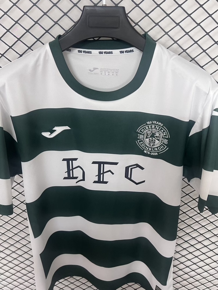 （S-4XL）1:1 Copy Top Quality 2025/2026 Hibernian 150th Anniversary Football Jersey (Fan Edition)