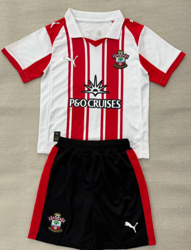 （16-28）1:1 Copy Top Quality 2025/2026 Southampton Home Football Jersey (Kids)