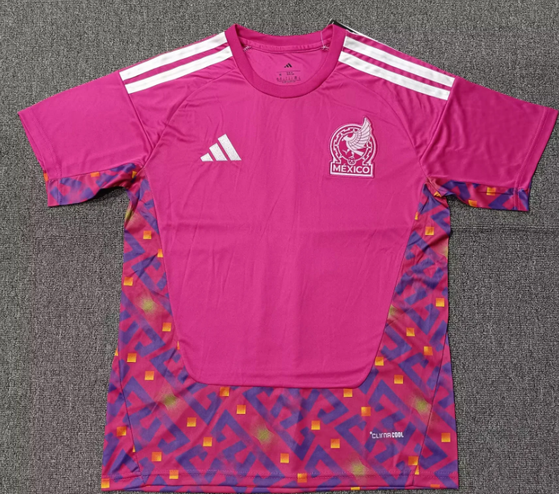 （S-4XL）1:1 Copy Top Quality 2026 Mexico Pink Goalkeeper  Football Jersey （ Fan Edition）