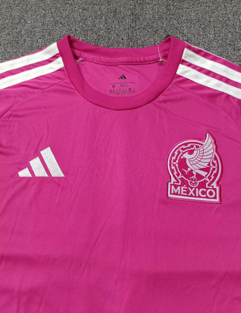 （S-4XL）1:1 Copy Top Quality 2026 Mexico Pink Goalkeeper  Football Jersey （ Fan Edition）